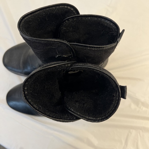 Baretraps Sutton Black Leather Side Zip Boots Moto Lined Ankle Womens Size 8.5M - Picture 9 of 11